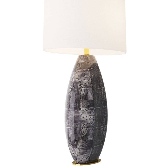 Arteriors PTE07-519 Table Lamp, Gray Cobra, Porcelain