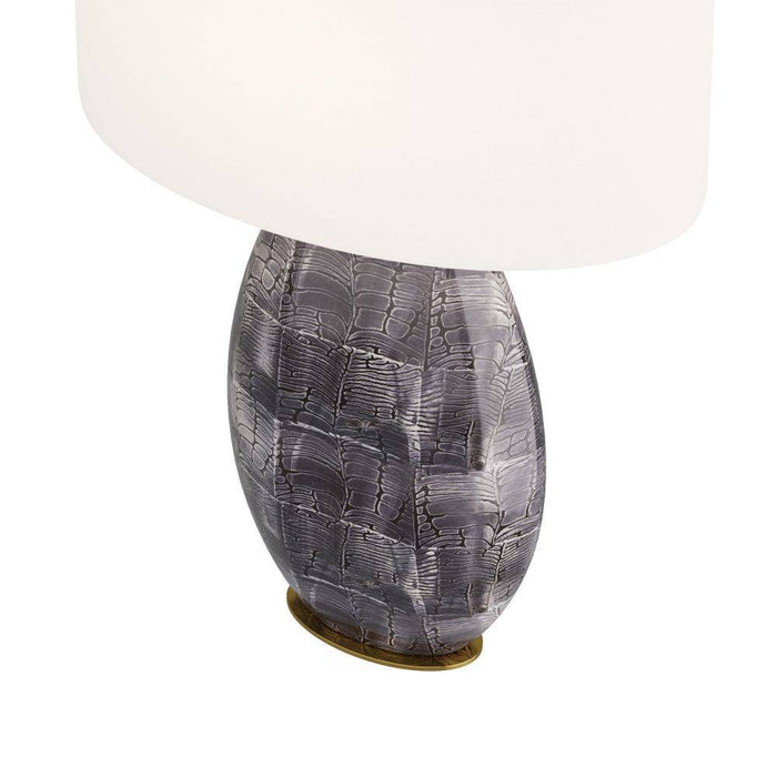 Arteriors PTE07-519 Table Lamp, Gray Cobra, Porcelain