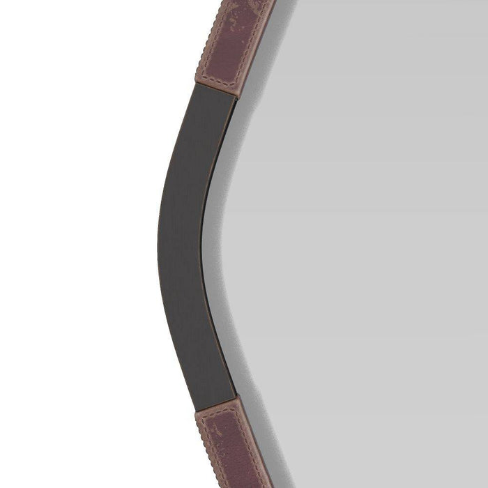 Arteriors WMI23 Mirror, Ox Blood, Leather