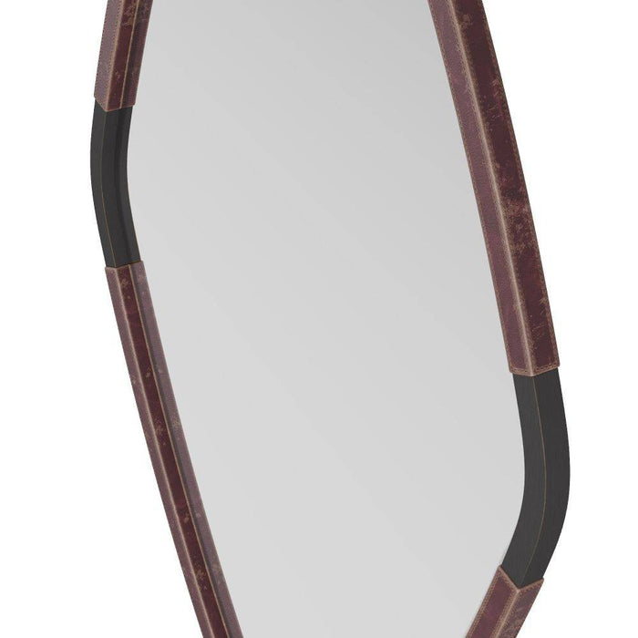 Arteriors WMI23 Mirror, Ox Blood, Leather