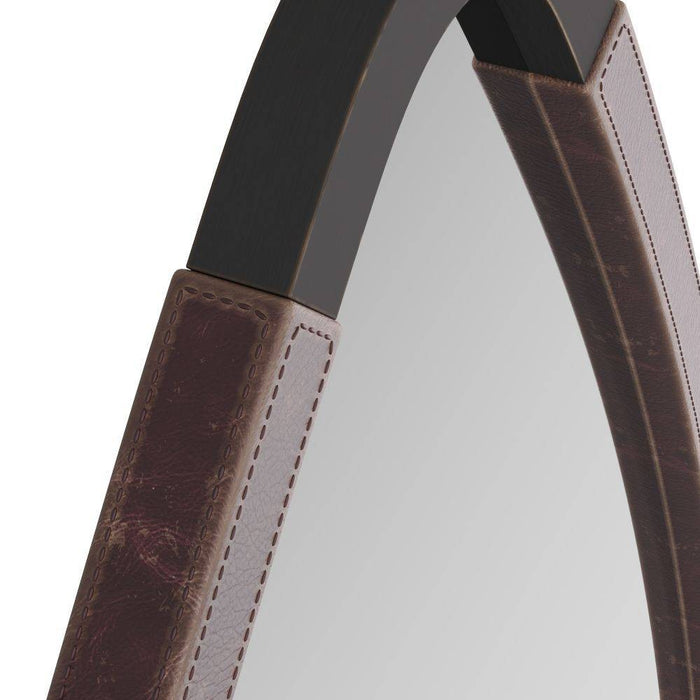 Arteriors WMI23 Mirror, Ox Blood, Leather