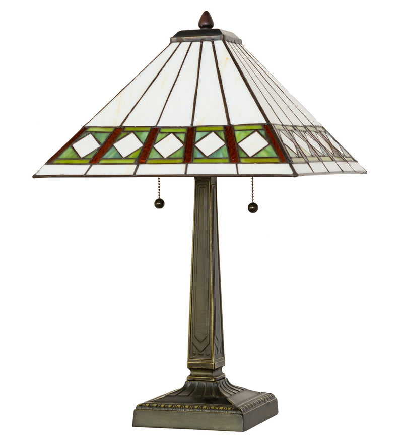 Meyda Tiffany 258723 Two Light Table Lamp, Mahogany Bronze