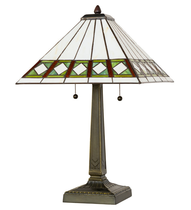 Meyda Tiffany 258723 Two Light Table Lamp, Mahogany Bronze