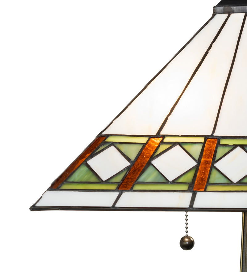 Meyda Tiffany 258723 Two Light Table Lamp, Mahogany Bronze