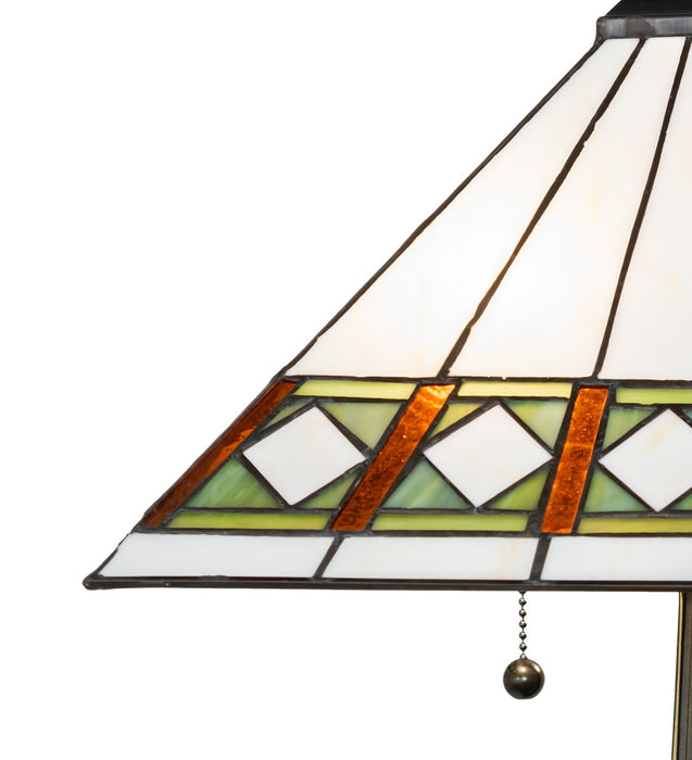 Meyda Tiffany 258723 Two Light Table Lamp, Mahogany Bronze