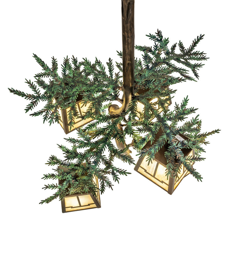 Meyda Tiffany 260185 Five Light Chandelier, Antique Copper W/Green Needles