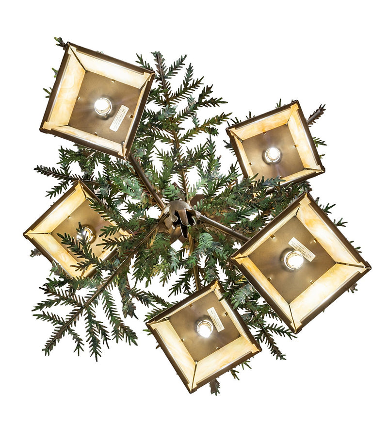 Meyda Tiffany 260185 Five Light Chandelier, Antique Copper W/Green Needles