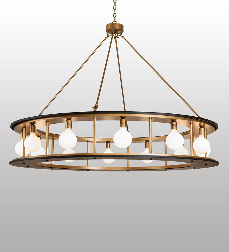 Meyda Tiffany 262053 LED Pendant, Gold Metallic / Oil Rubbed Bronze