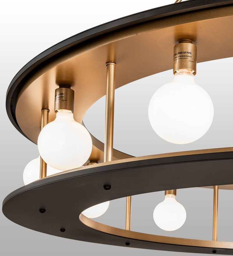 Meyda Tiffany 262053 LED Pendant, Gold Metallic / Oil Rubbed Bronze