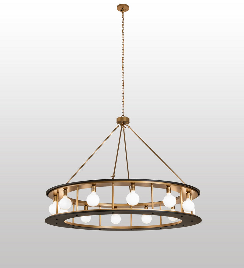 Meyda Tiffany 262053 LED Pendant, Gold Metallic / Oil Rubbed Bronze