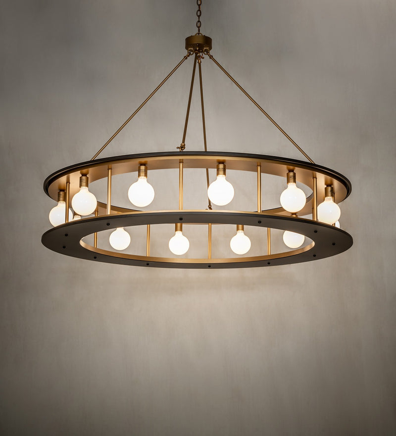 Meyda Tiffany 262053 LED Pendant, Gold Metallic / Oil Rubbed Bronze