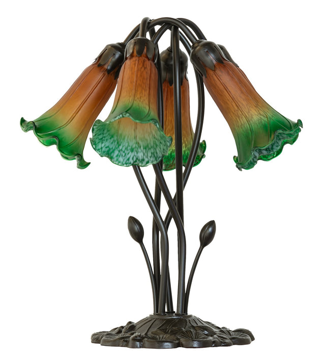 Meyda Tiffany 262215 Five Light Table Lamp, Mahogany Bronze