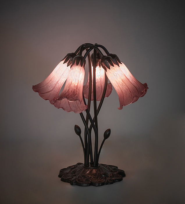 Meyda Tiffany 262224 Five Light Table Lamp, Mahogany Bronze