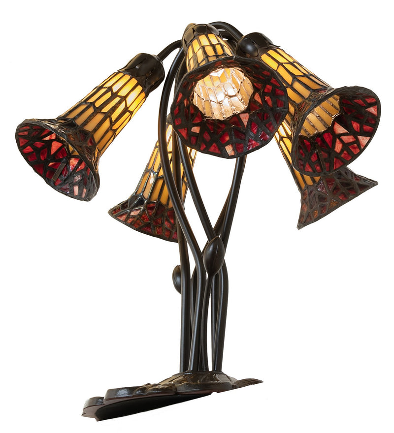 Meyda Tiffany 262227 Five Light Table Lamp, Mahogany Bronze