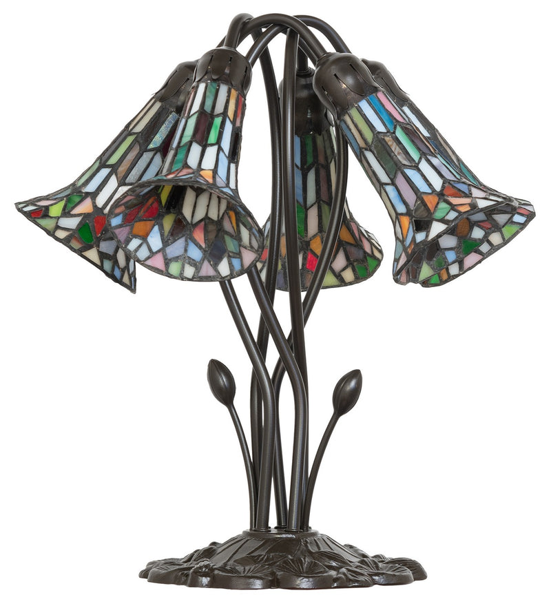 Meyda Tiffany 262234 Five Light Table Lamp, Mahogany Bronze