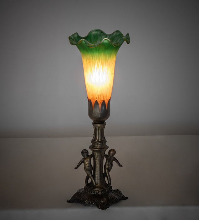 Meyda Tiffany 262935 One Light Mini Lamp, Antique Brass