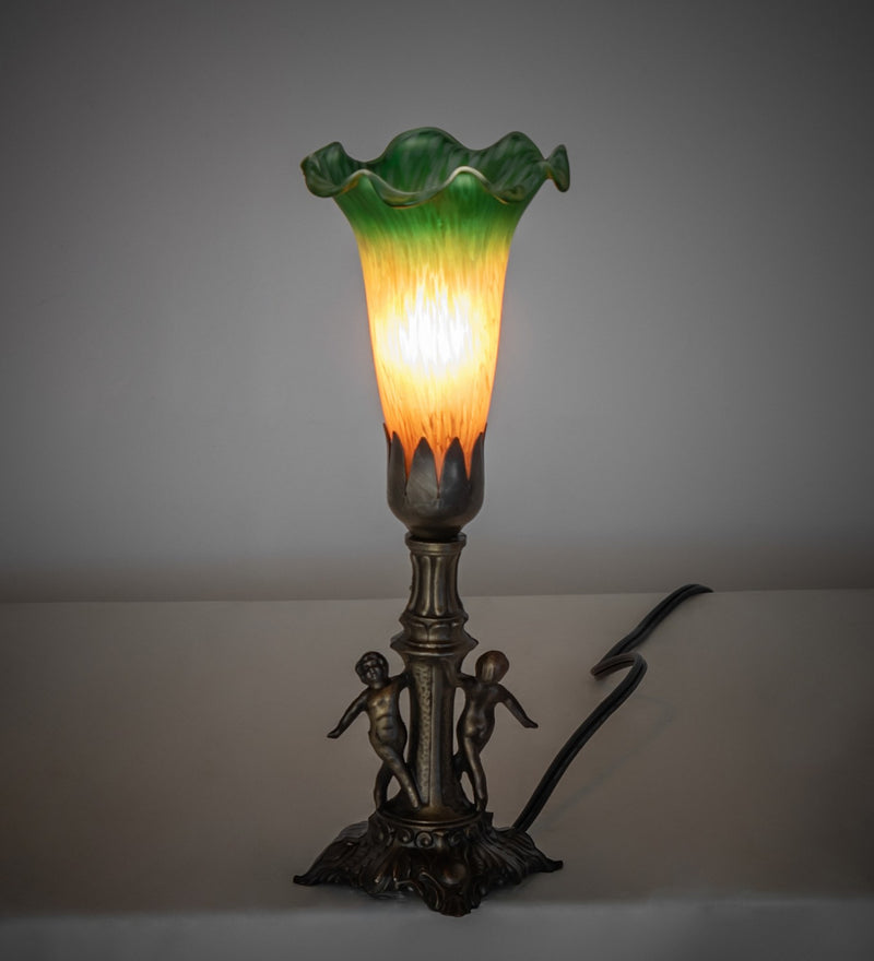 Meyda Tiffany 262935 One Light Mini Lamp, Antique Brass