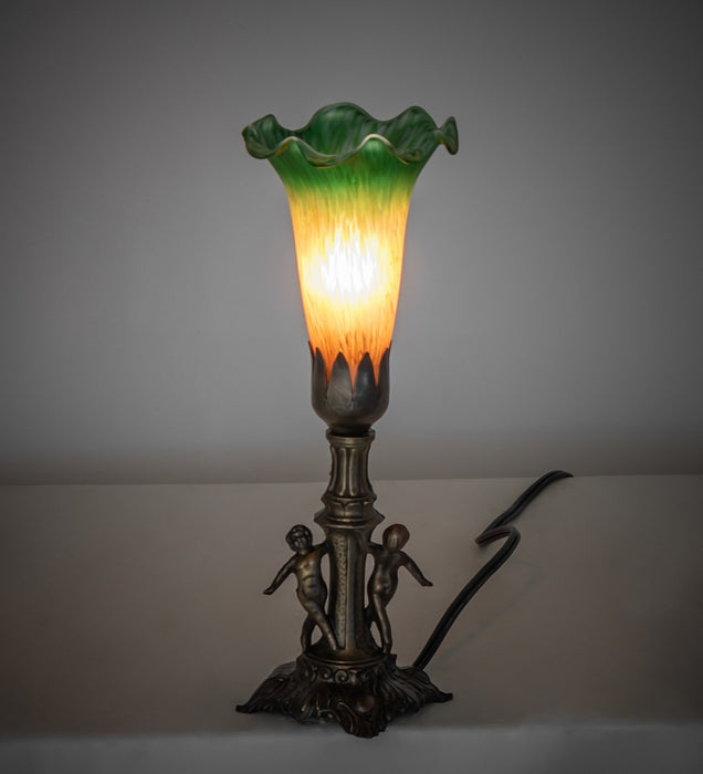 Meyda Tiffany 262935 One Light Mini Lamp, Antique Brass