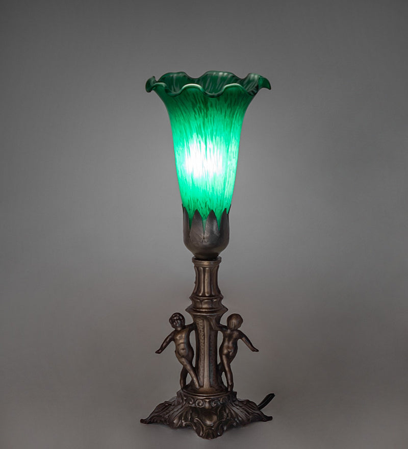 Meyda Tiffany 262938 One Light Mini Lamp, Antique Brass