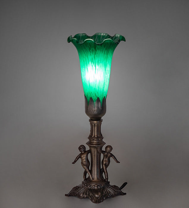 Meyda Tiffany 262938 One Light Mini Lamp, Antique Brass