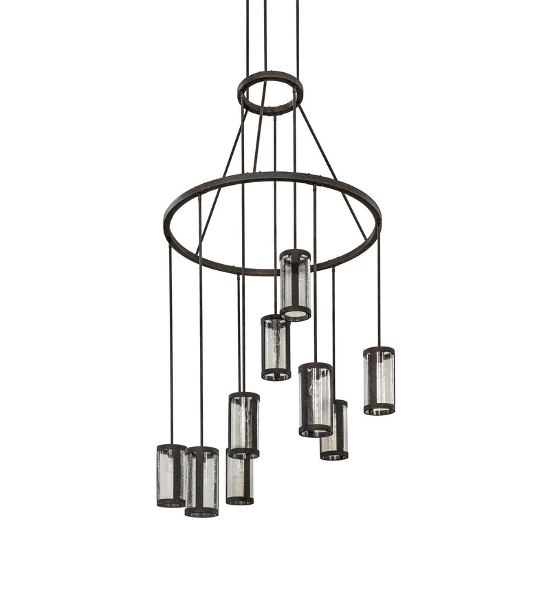 Meyda Tiffany 263399 Nine Light Chandelier, Distressed Chestnut