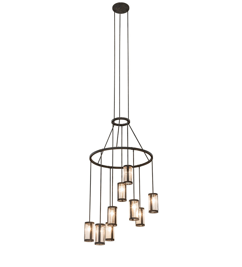 Meyda Tiffany 263399 Nine Light Chandelier, Distressed Chestnut