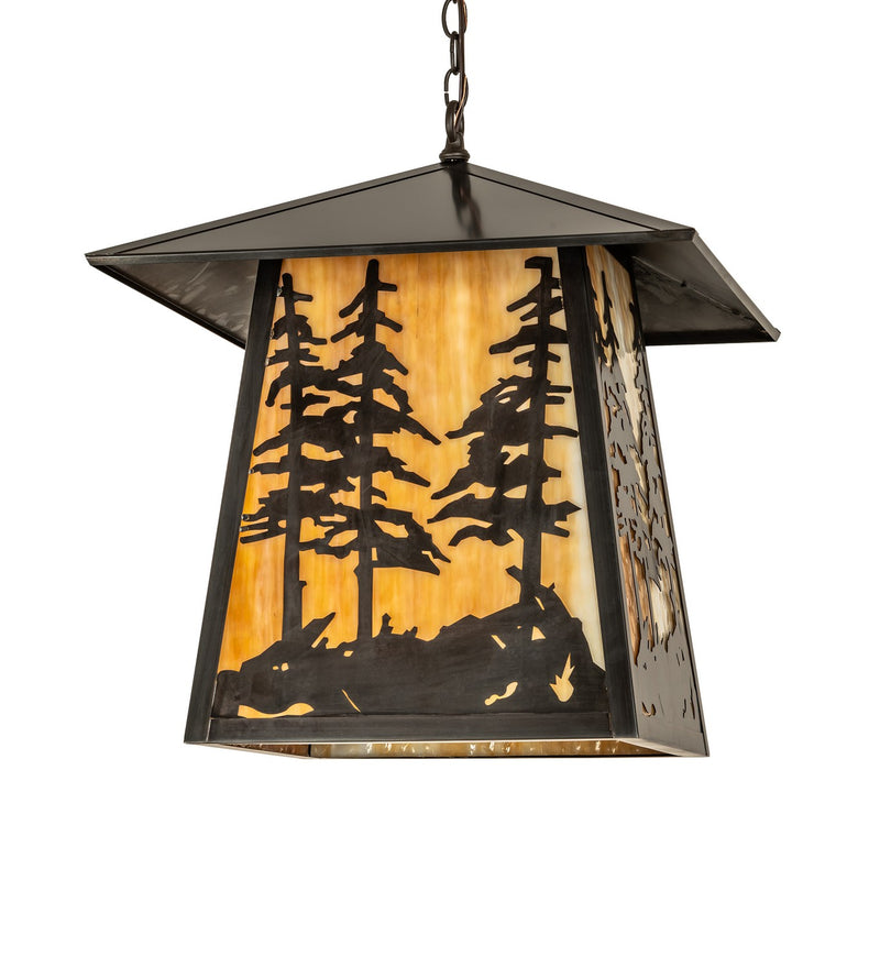 Meyda Tiffany 264665 Four Light Pendant, Craftsman Brown