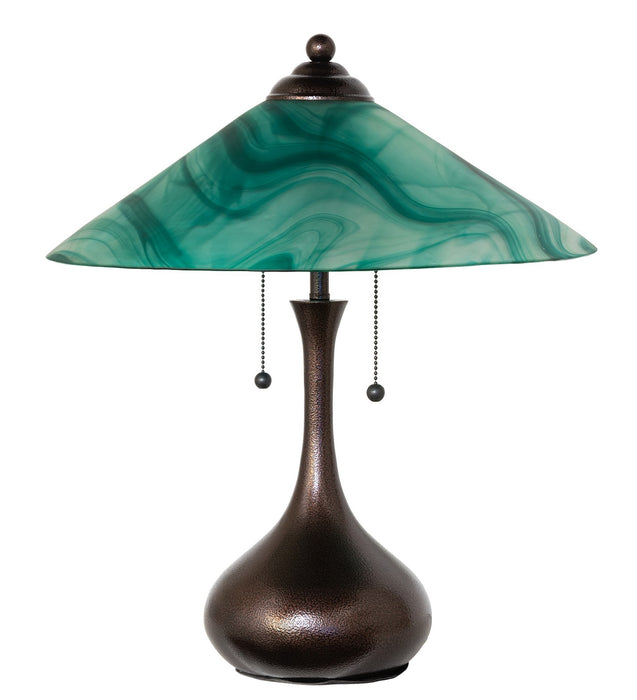 Meyda Tiffany 267265 Two Light Table Lamp, Copper Vein