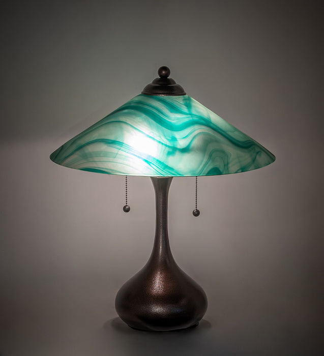 Meyda Tiffany 267265 Two Light Table Lamp, Copper Vein