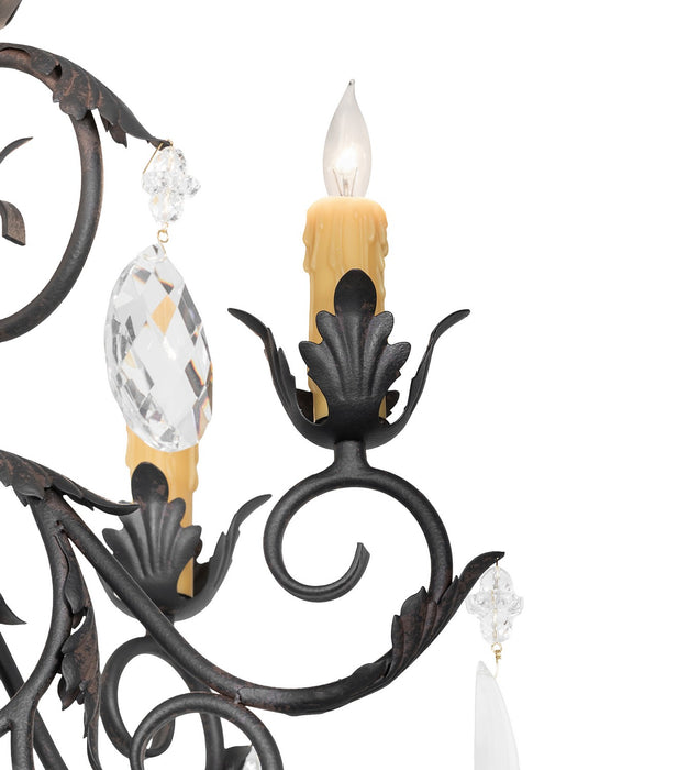 Meyda Tiffany 267303 Nine Light Chandelier, Chestnut Textured