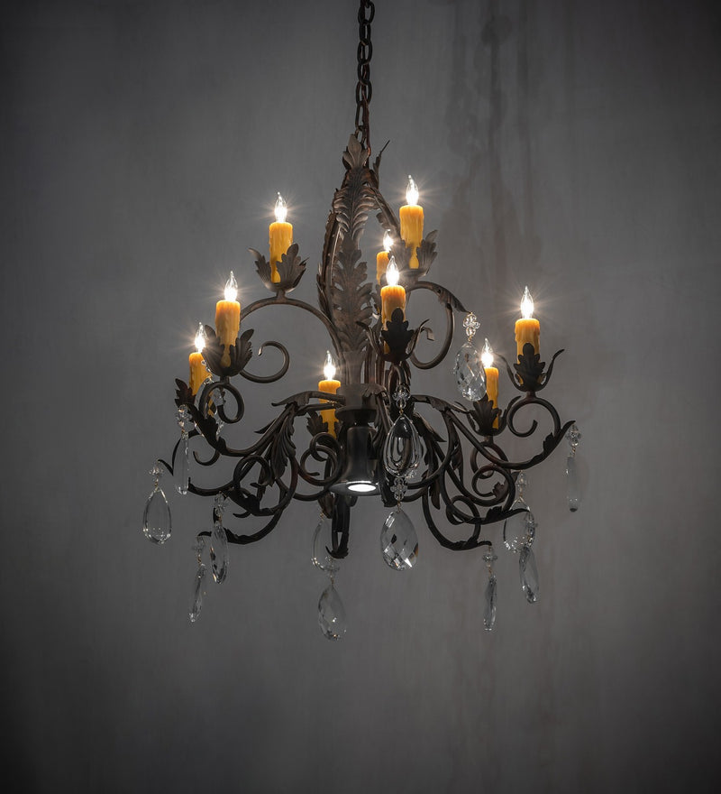 Meyda Tiffany 267303 Nine Light Chandelier, Chestnut Textured