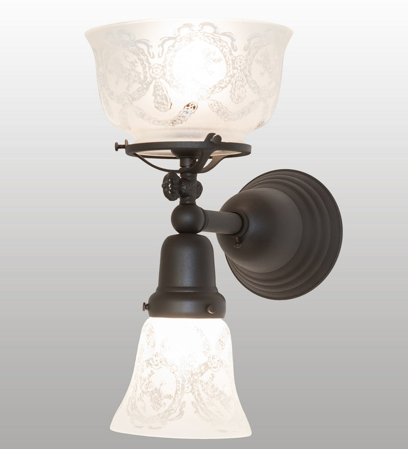 Meyda Tiffany 268308 Two Light Wall Sconce, Mahogany Bronze