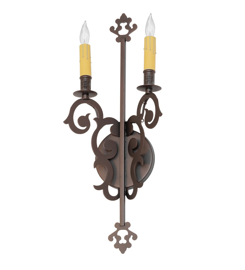 Meyda Tiffany 268310 Two Light Wall Sconce, Mahogany Bronze