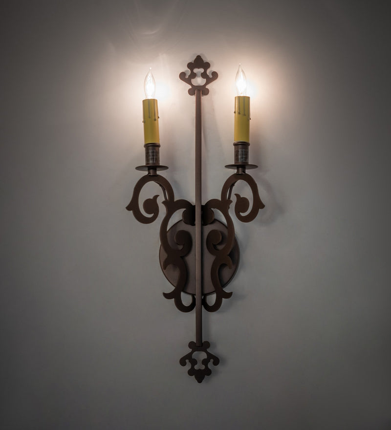 Meyda Tiffany 268310 Two Light Wall Sconce, Mahogany Bronze