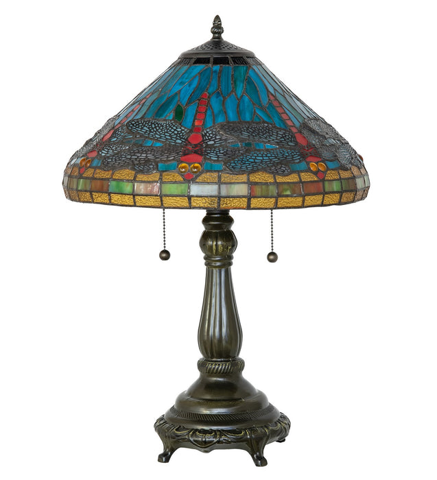 Meyda Tiffany 268332 Two Light Table Lamp, Mahogany Bronze
