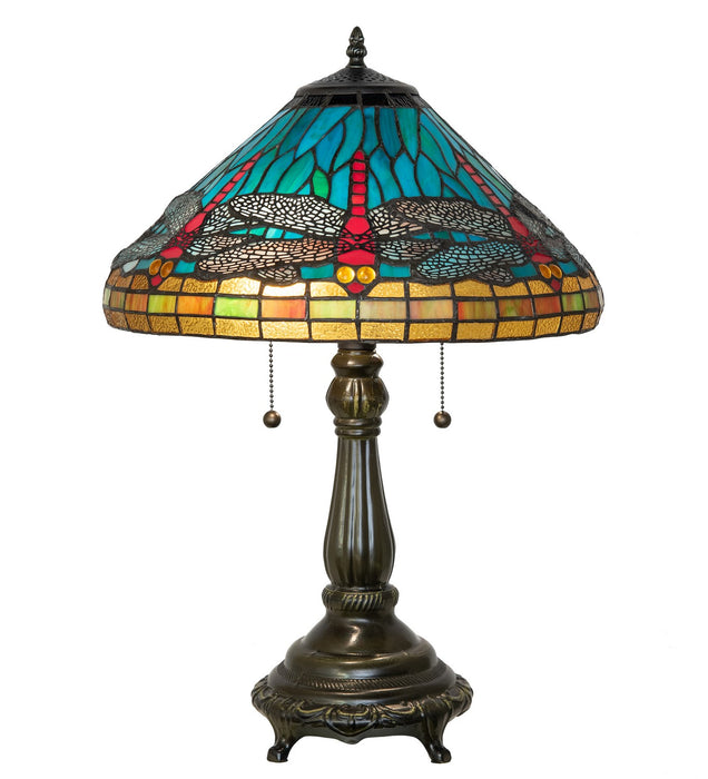 Meyda Tiffany 268332 Two Light Table Lamp, Mahogany Bronze