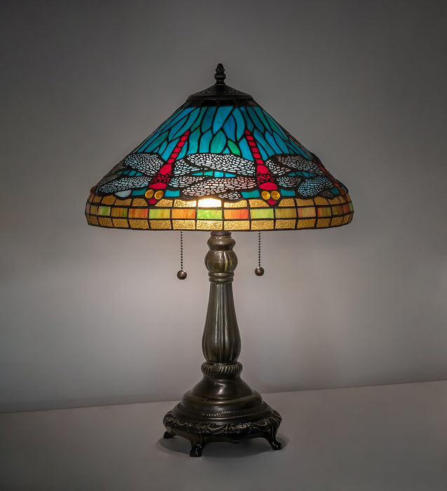 Meyda Tiffany 268332 Two Light Table Lamp, Mahogany Bronze