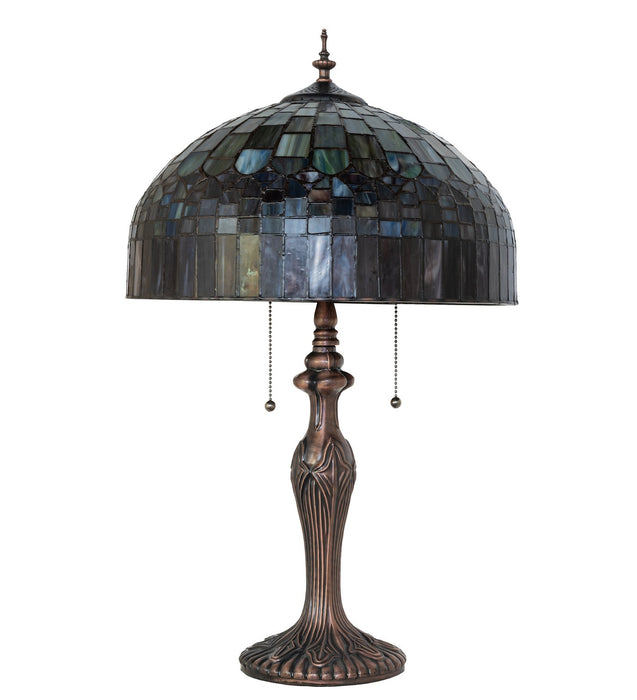 Meyda Tiffany 268772 Two Light Table Lamp, Mahogany Bronze