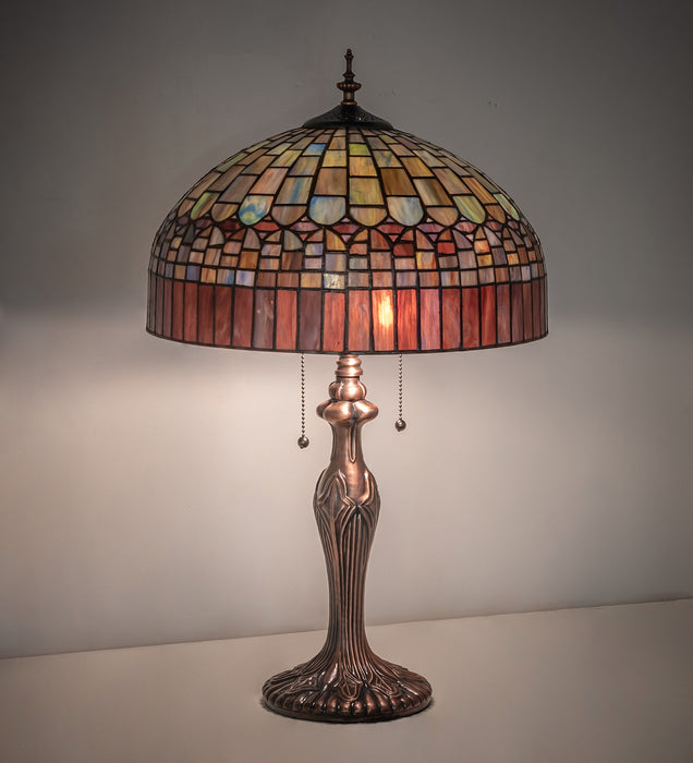 Meyda Tiffany 268772 Two Light Table Lamp, Mahogany Bronze