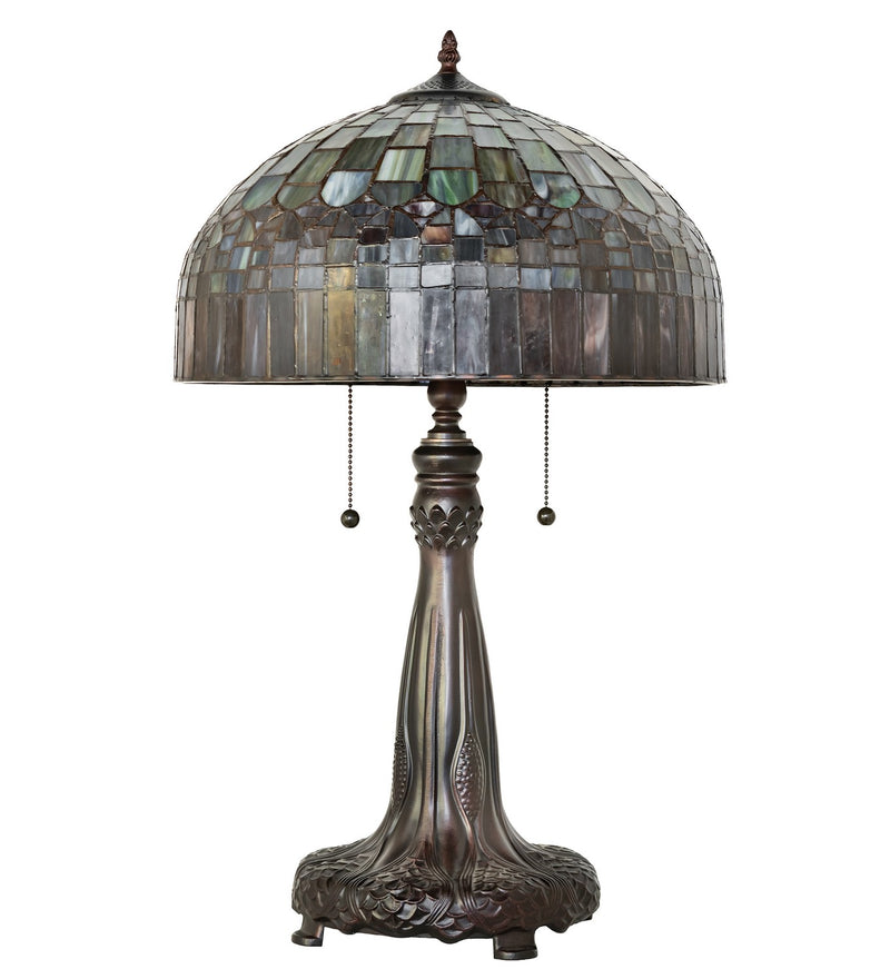 Meyda Tiffany 68875 Two Light Table Lamp, Mahogany Bronze