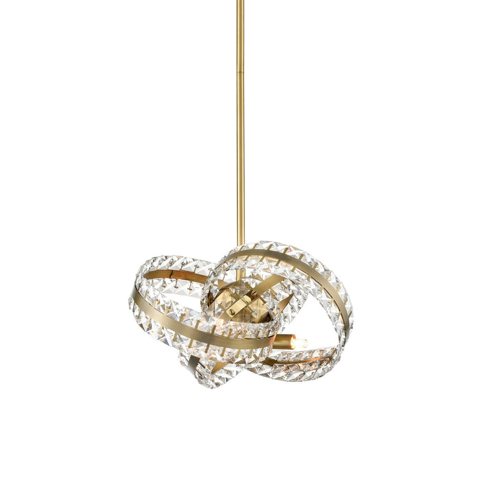 Zeev Lighting P30095-3-AGB Three Light Pendant, Aged Brass
