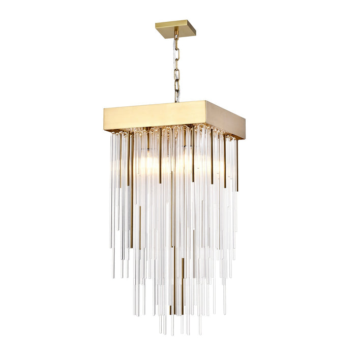 Zeev Lighting P30107-4-AGB Four Light Pendant, Aged Brass