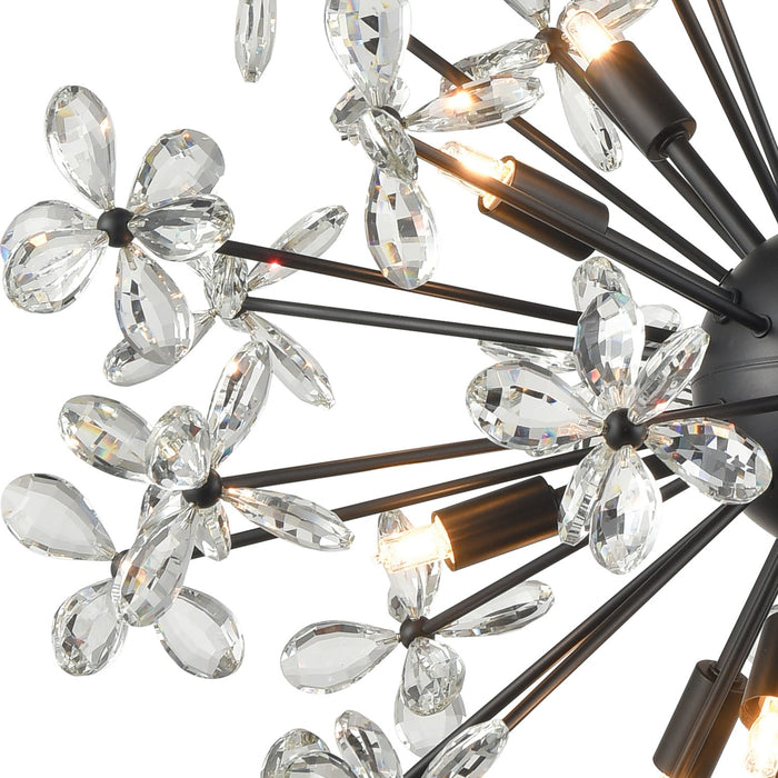 Zeev Lighting CD10212-8-MBK Eight Light Pendant, Matte Black
