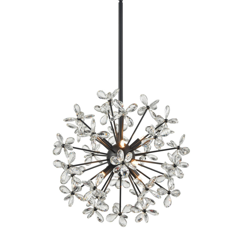 Zeev Lighting CD10212-8-MBK Eight Light Pendant, Matte Black