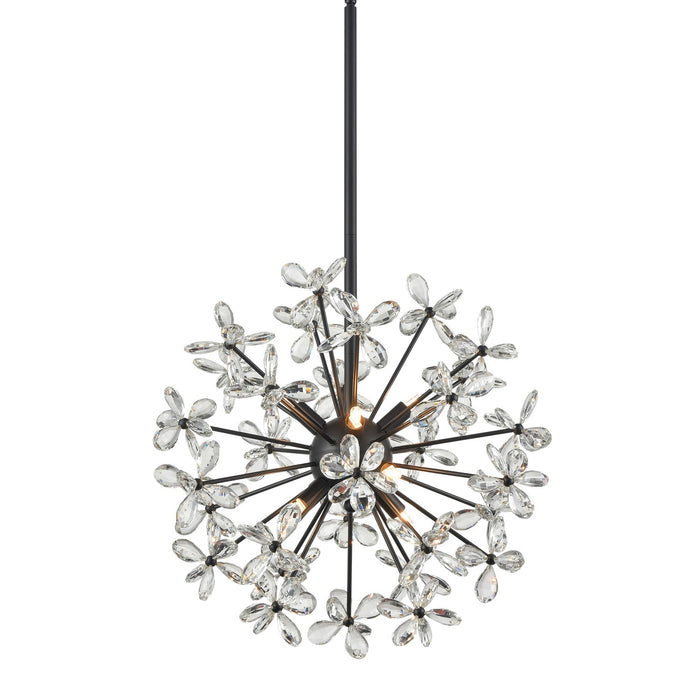 Zeev Lighting CD10212-8-MBK Eight Light Pendant, Matte Black