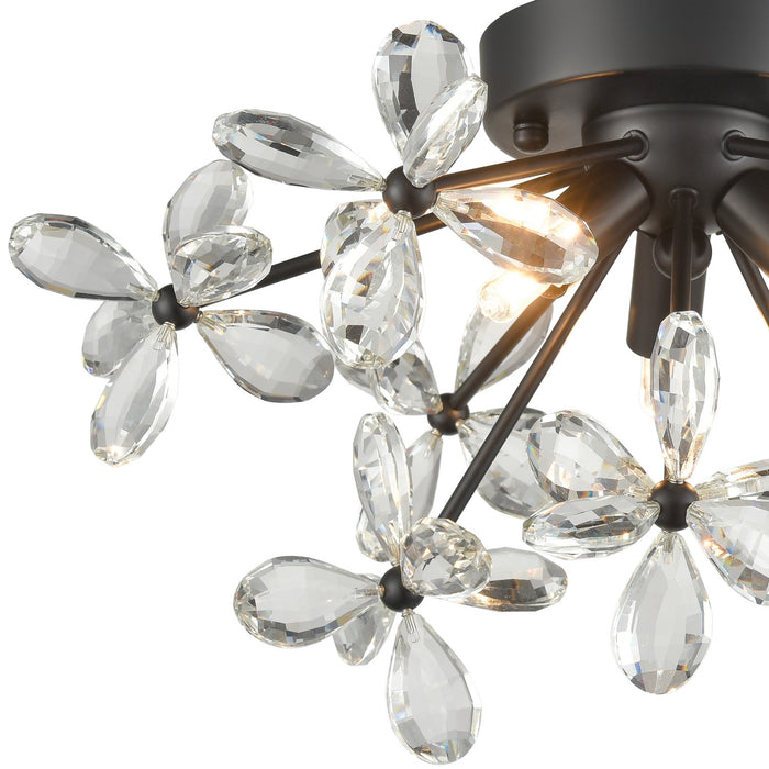 Zeev Lighting FM60057-3-MBK Three Light Flush Mount, Matte Black