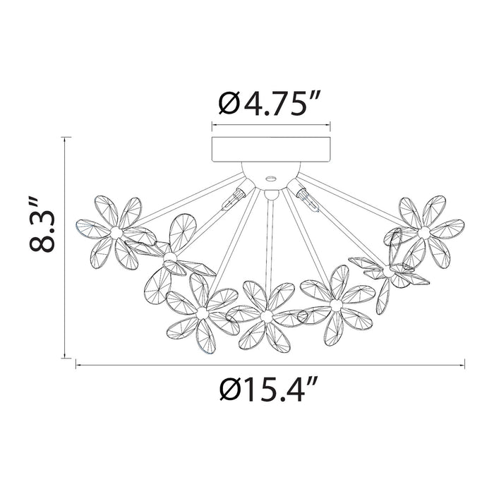 Zeev Lighting FM60057-3-MBK Three Light Flush Mount, Matte Black