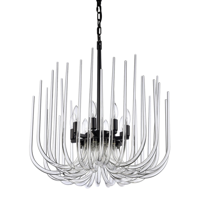 Zeev Lighting CD10031-8-SBB Eight Light Pendant, Satin Brushed Black