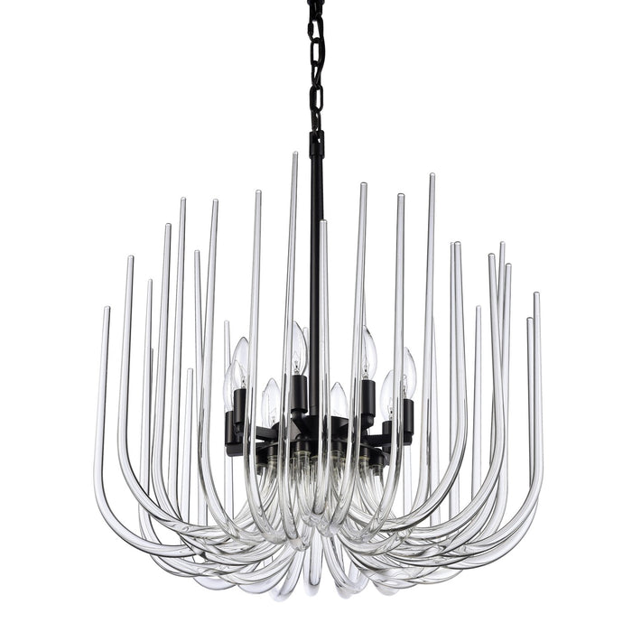 Zeev Lighting CD10031-8-SBB Eight Light Pendant, Satin Brushed Black