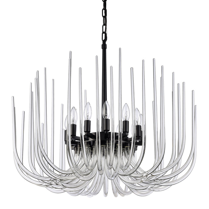 Zeev Lighting CD10032-12-SBB 12 Light Chandelier, Satin Brushed Black
